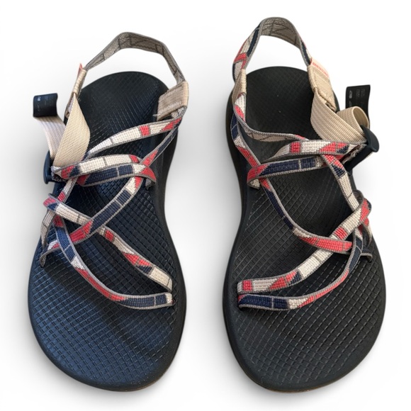 Chaco Shoes - Chaco Zcloud Coral, black and cream Sandals Size 9 Like new